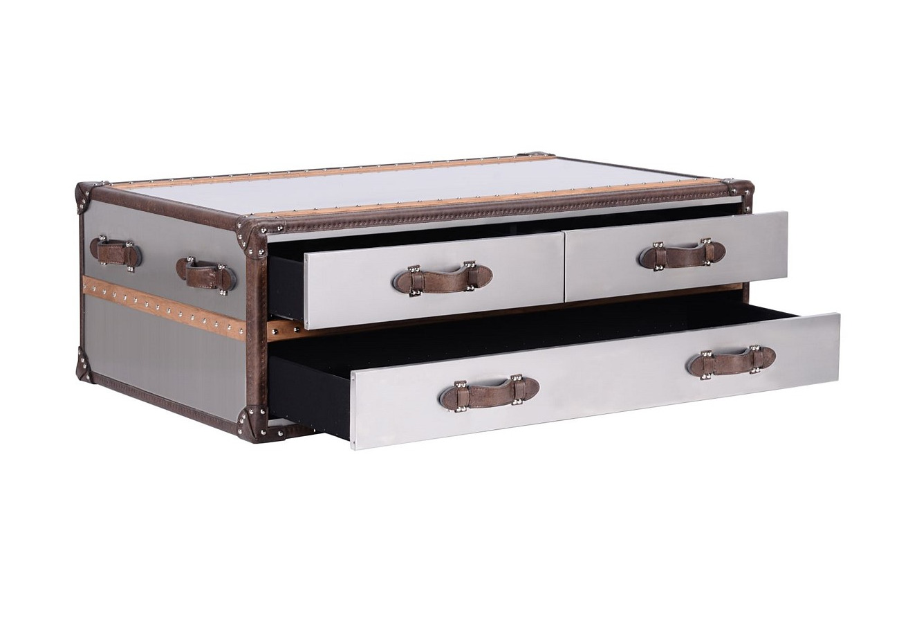 Stonyhurst Large Coffee Table - Brushed Steel - Image 2