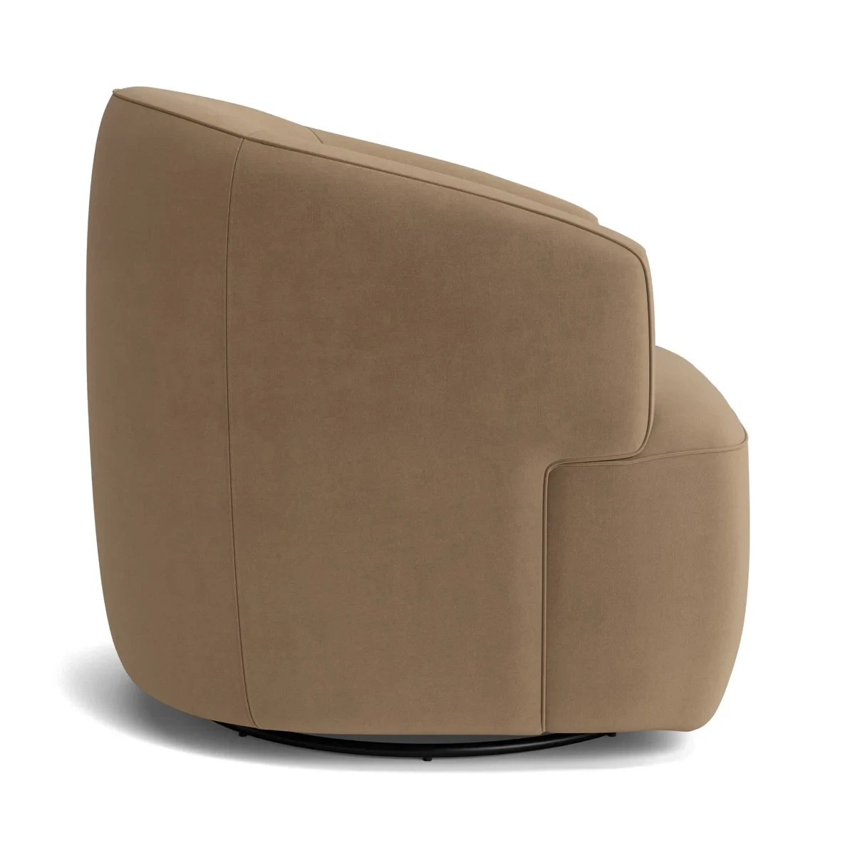 Halo Derby Swivel Armchair - Beige Velvet - Image 5