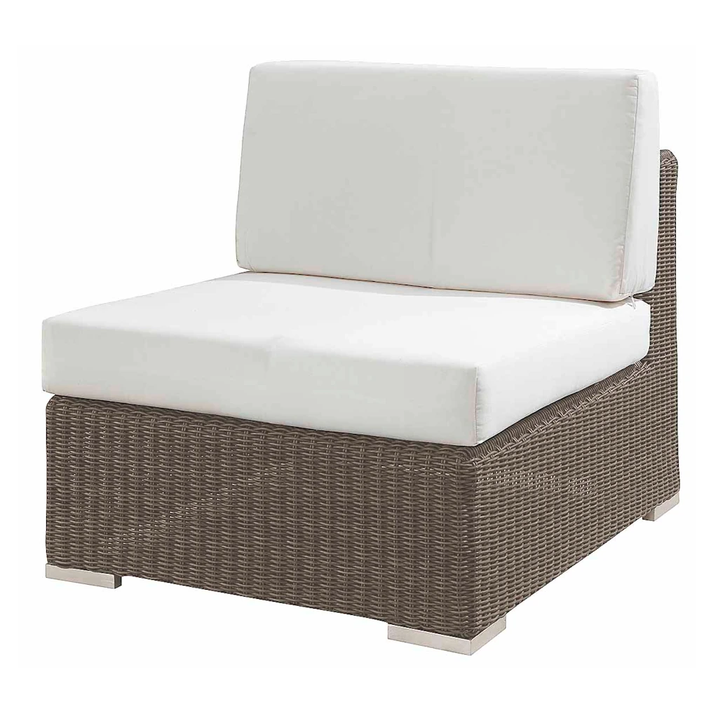 Artwood Malibu Outdoor Sectional Sofa Single Seat in Vintage with square woven design and outdoor cushions