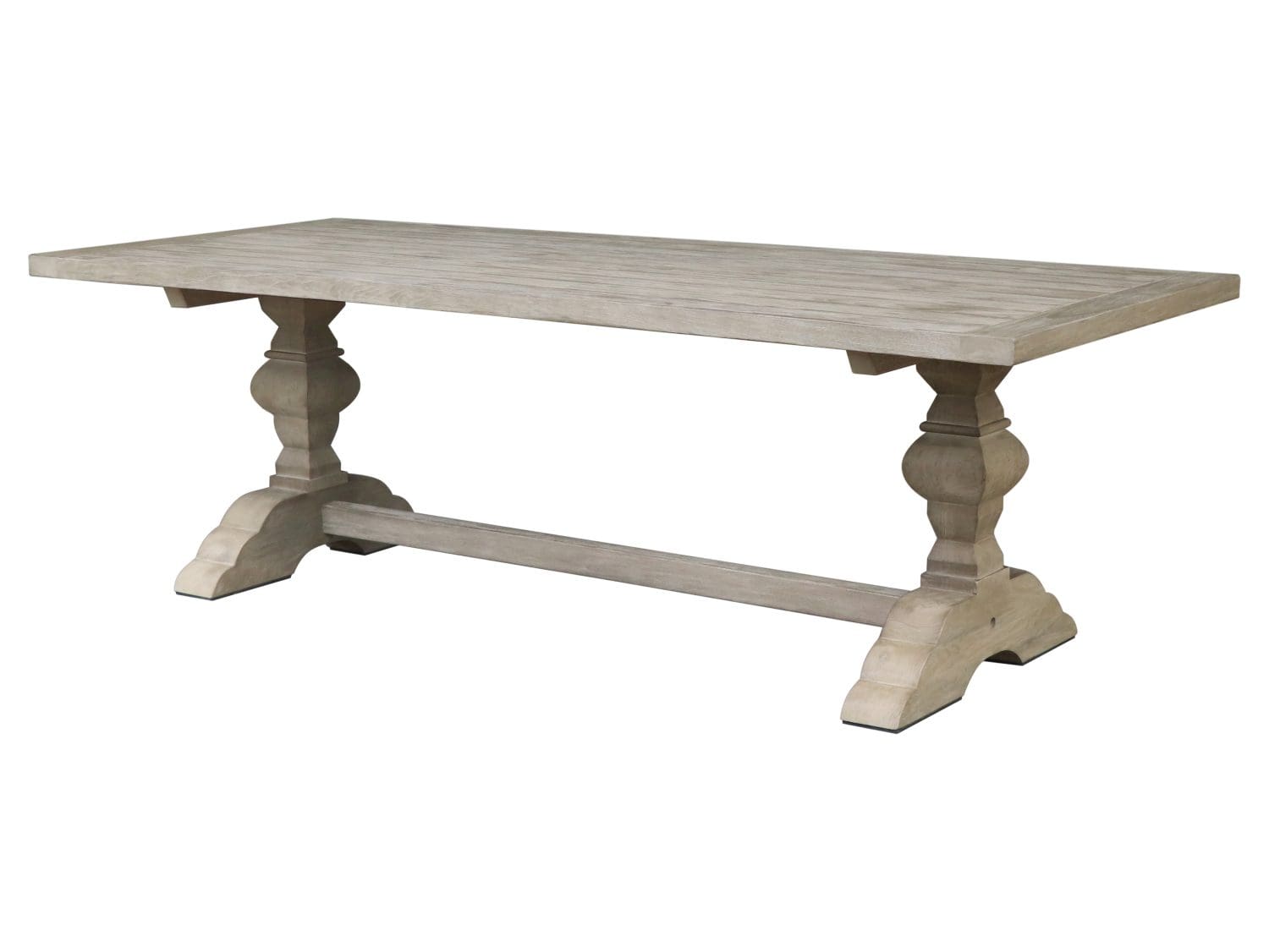 French Outdoor Rectangular Dining Table by Artwood in weathered-grey teak