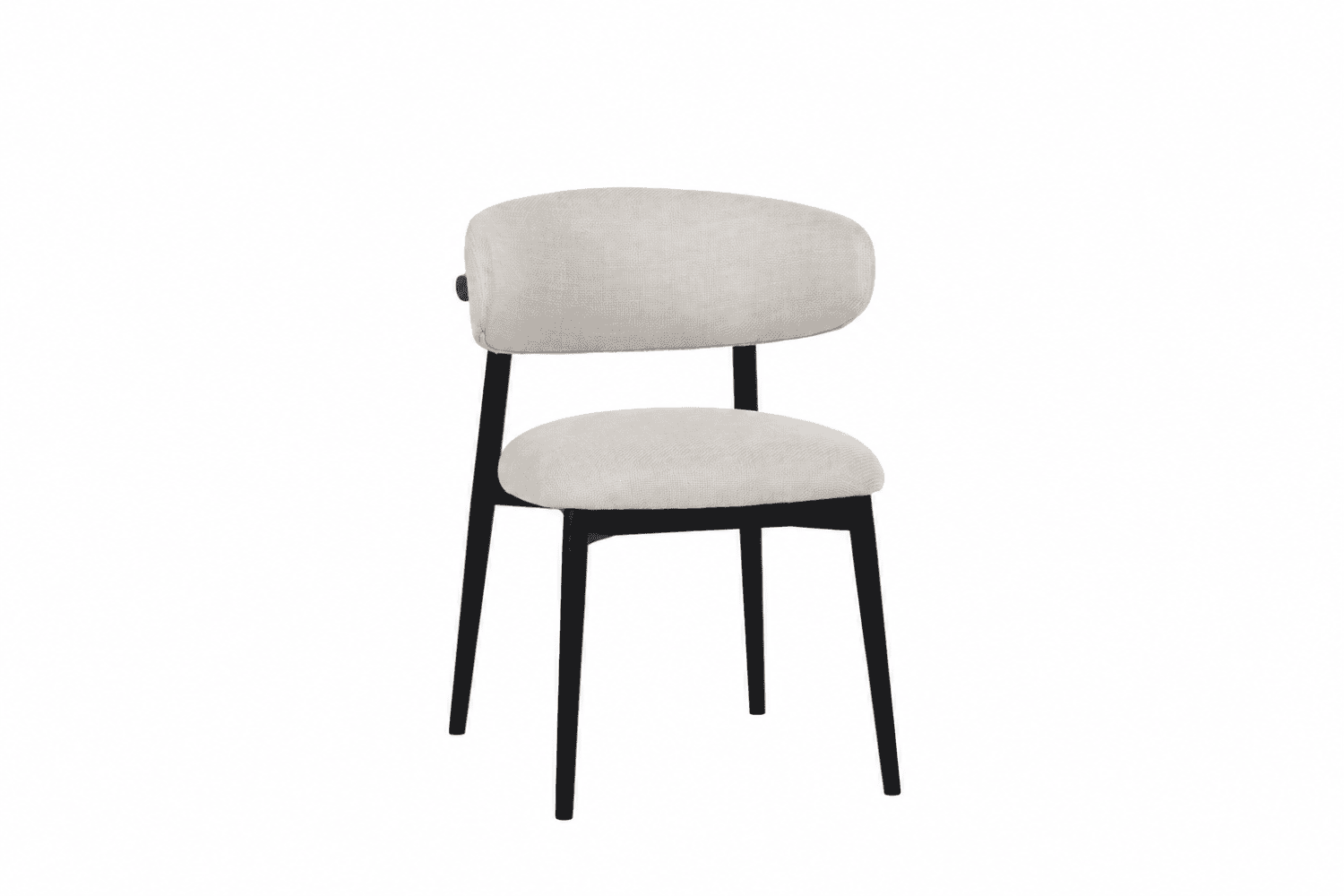 Omina Dining Chair in Sway Natural fabric with black legs